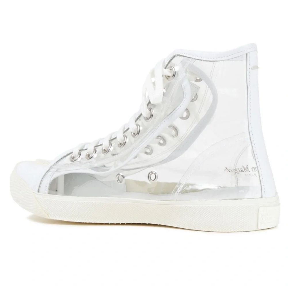 MAISON MARGIELA Tabi Leather-trimmed Pvc Split-toe Sneakers In Clear